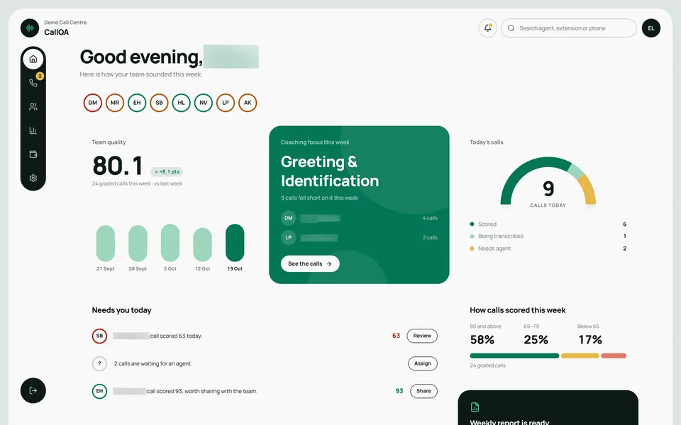 CallQA web app