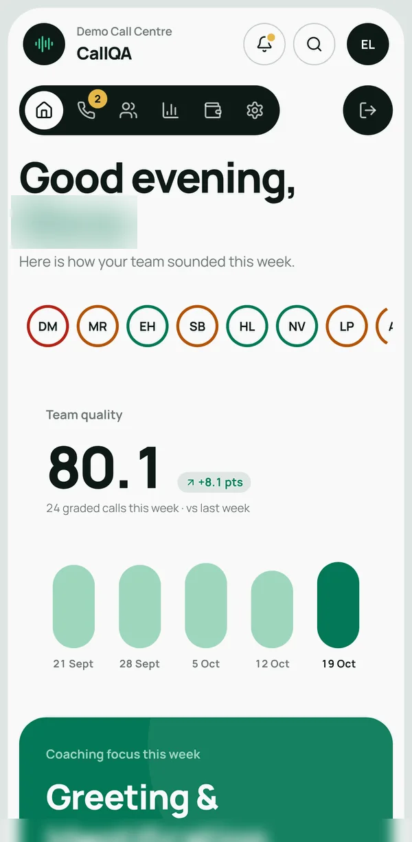 CallQA on mobile