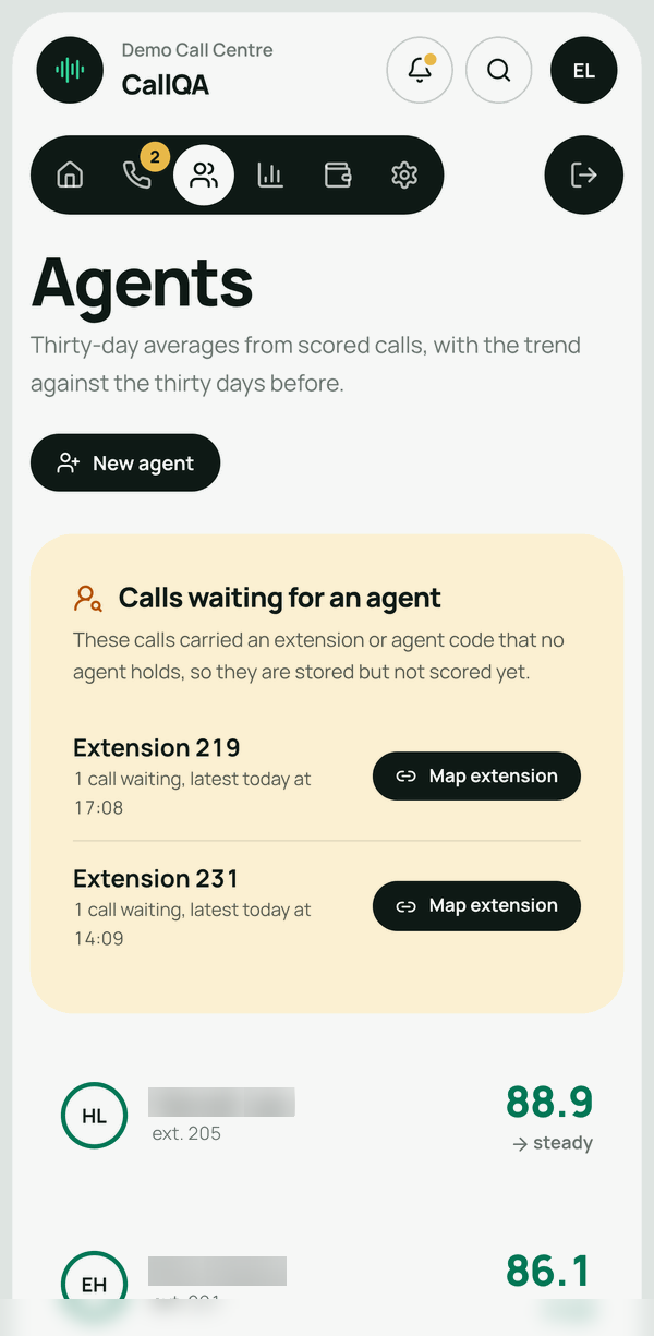 CallQA – Agents on a phone