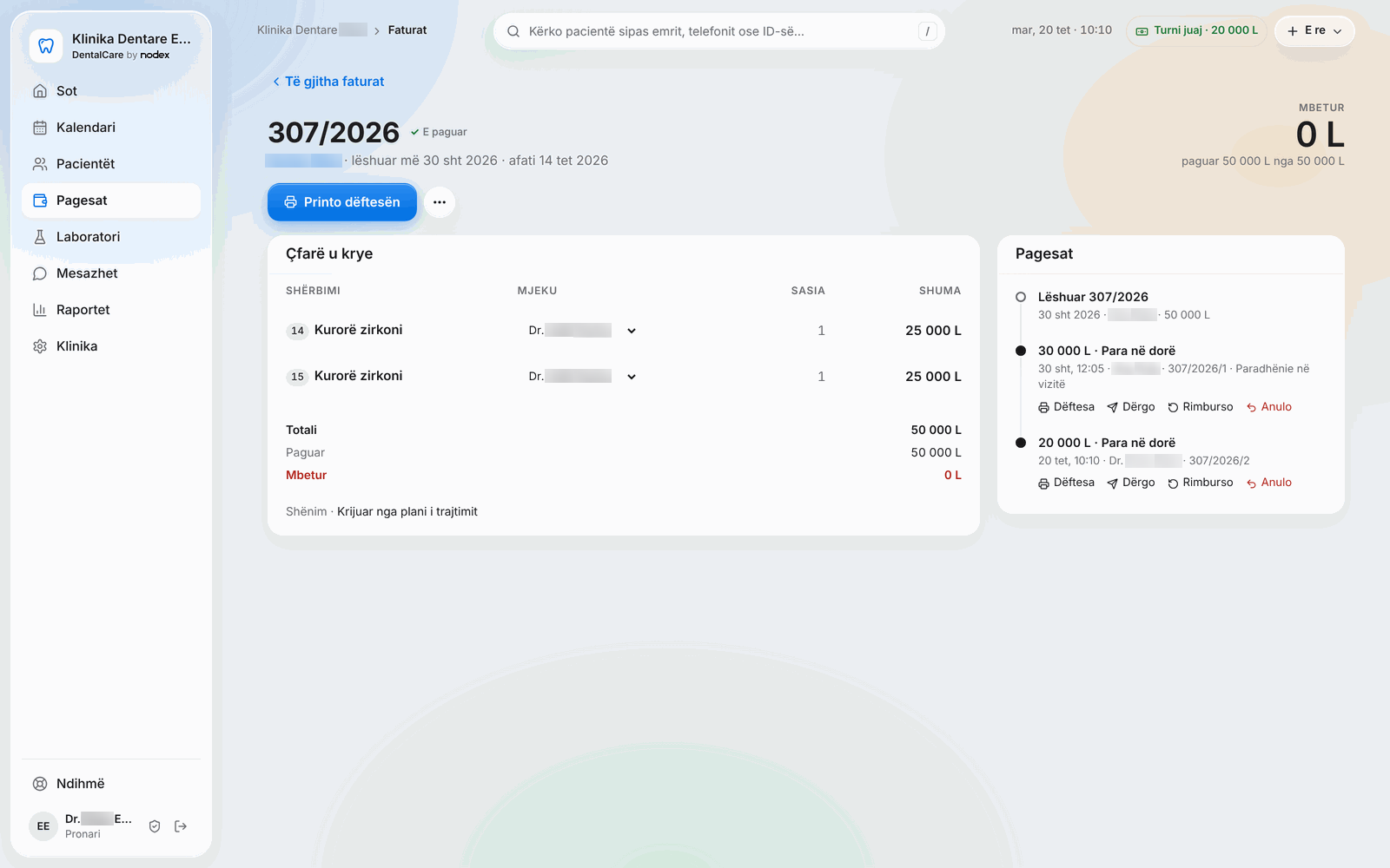 DentalCare – Paid invoice