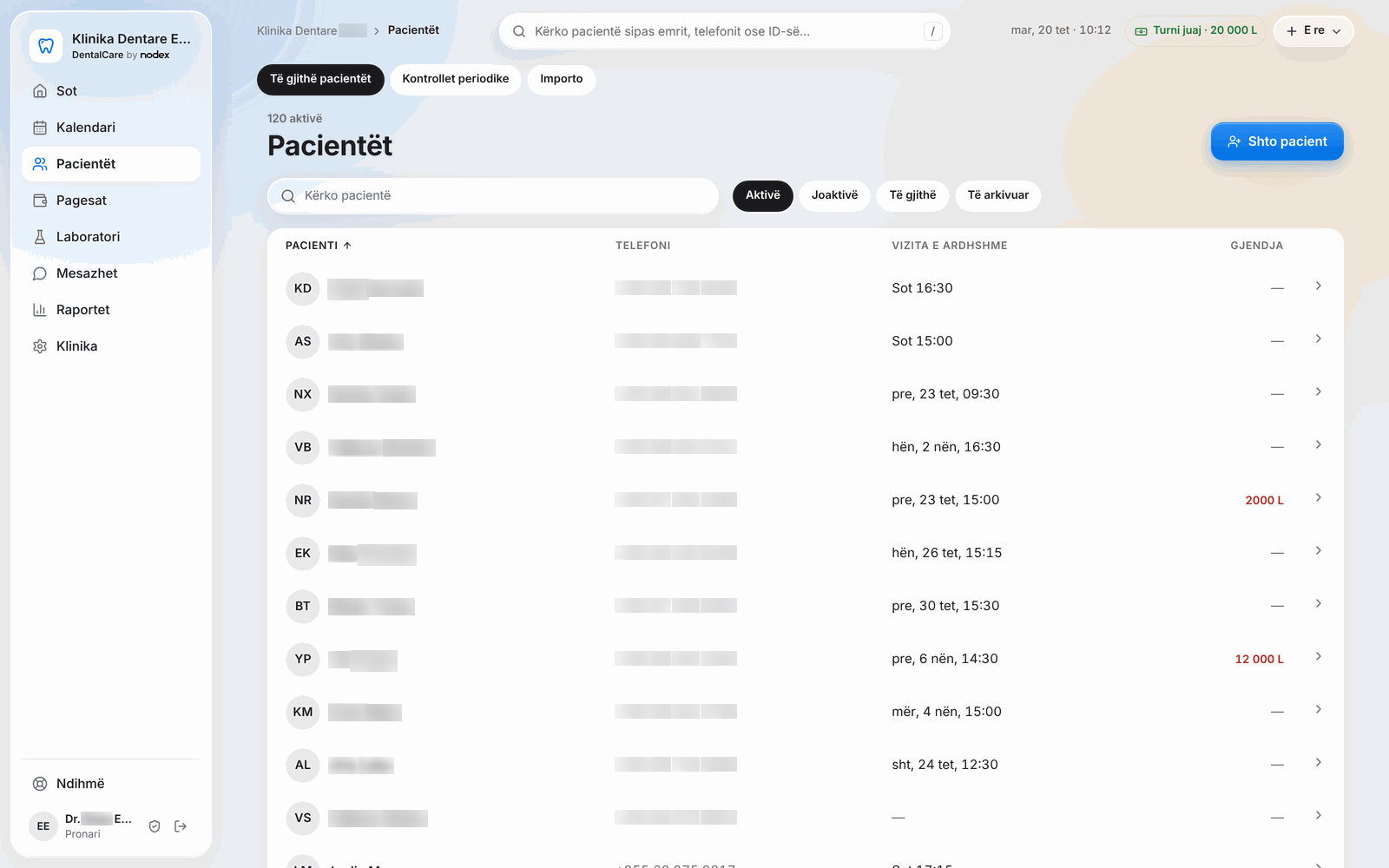 DentalCare – Patients list