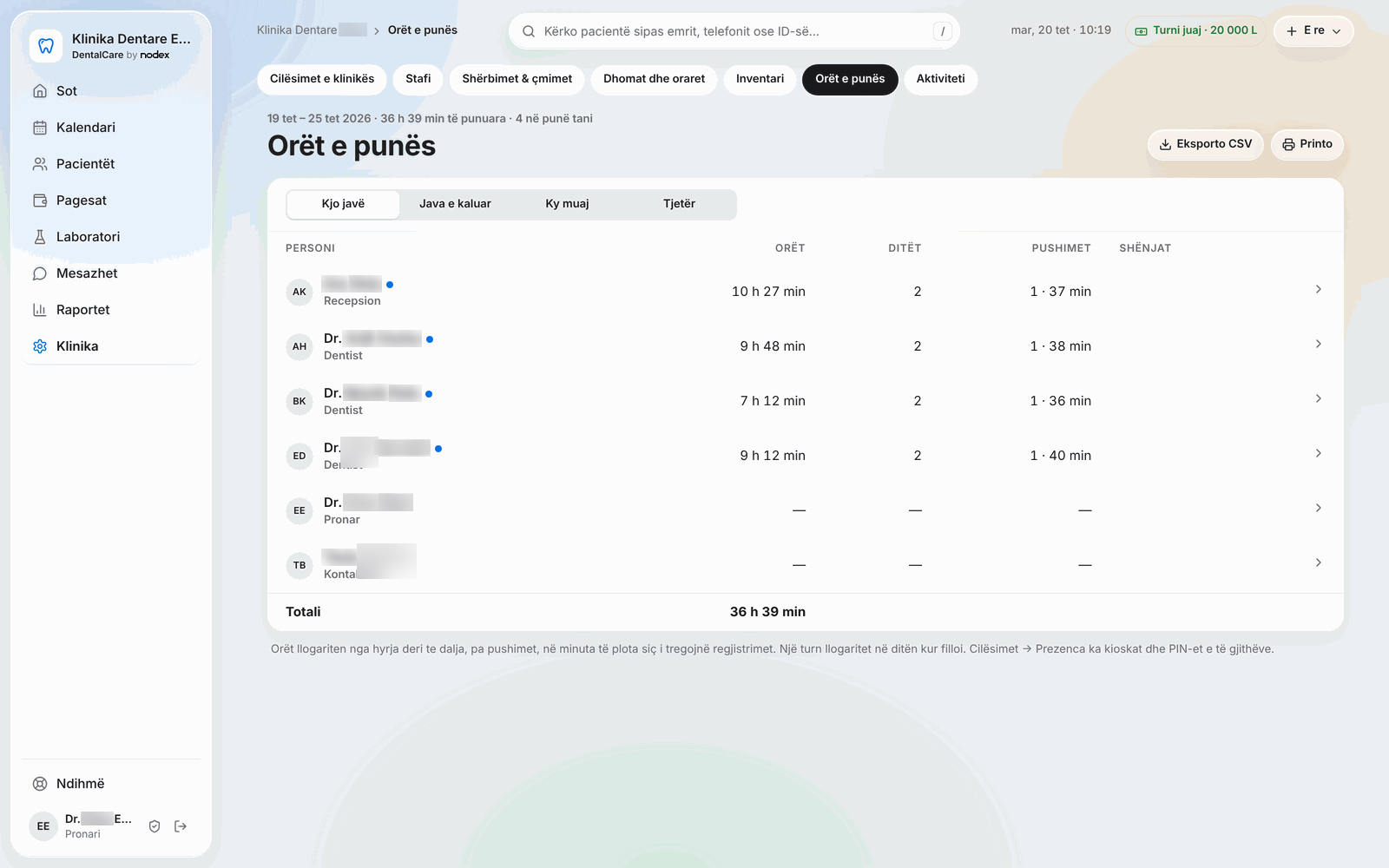 DentalCare – Timesheets
