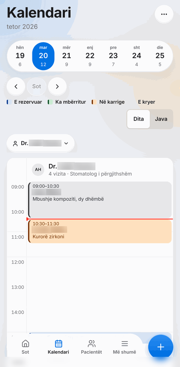 DentalCare – Calendar on a phone