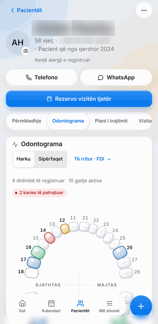 DentalCare – Dental chart on a phone