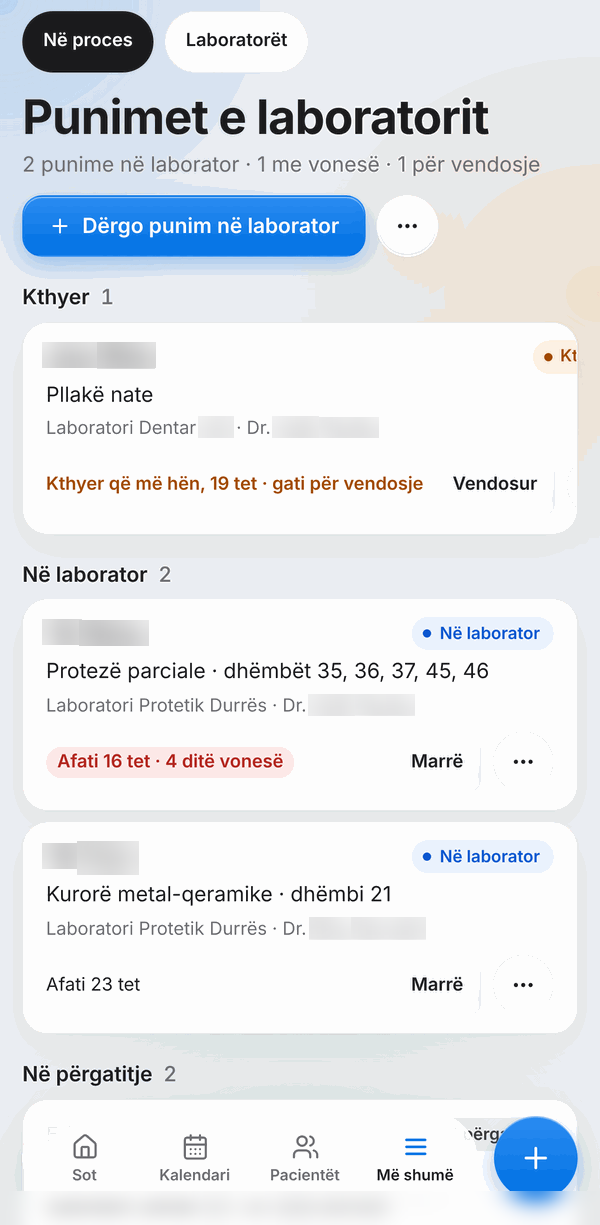 DentalCare – Lab work on a phone
