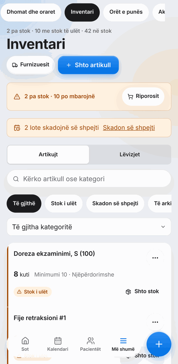 DentalCare – Inventory on a phone