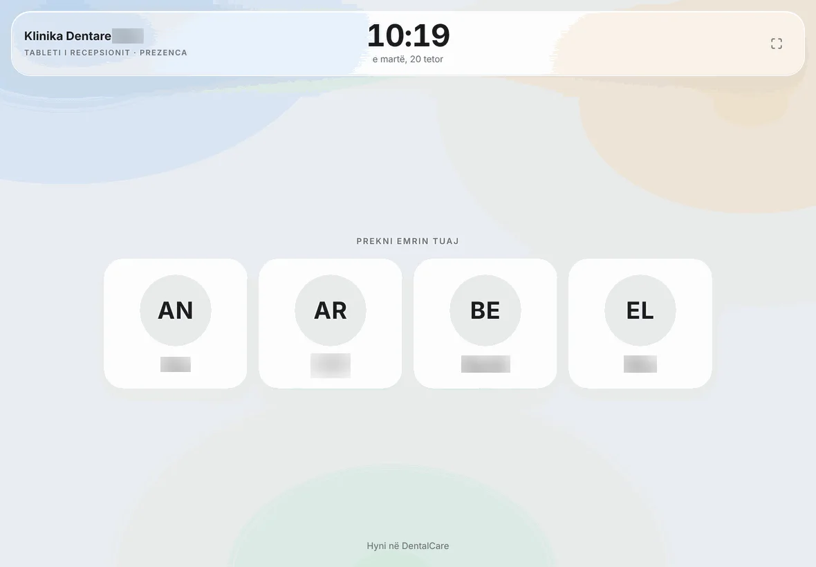 DentalCare kiosk on a tablet